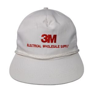 3M Electrical Wholesale Supply Slideback Hat White One Size Adjustable Rope LA